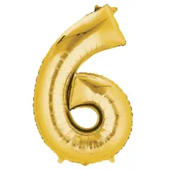 34" Gold Number Foil Balloon 6