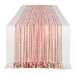 DII&reg; 72" Pimento Striped Fringed Table Runner