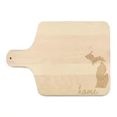17" Floral Home State Maple Paddle Cutting Board Michigan