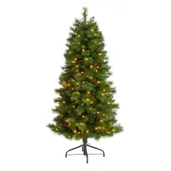 5ft. Pre-Lit West Virginia Mountain Pine Artificial Christmas Tree, Clear Lights