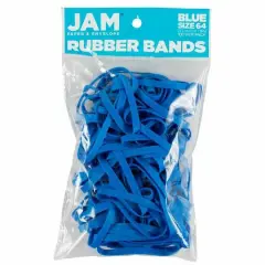 JAM Paper Size 64 Rubber Bands, 100ct. Blue