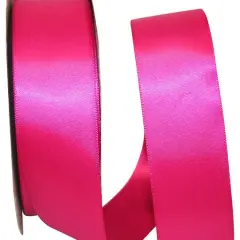 JAM Paper 1.5"x 50yd. Double Face Satin Ribbon Azalea
