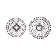 Set of 2 Black Ceramic Eclectic Abstract Wall Decor, 15", 14"