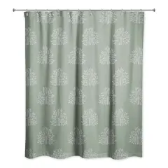 Blooming Bush Shower Curtain, 71" x 74" Green