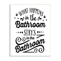 Stupell Industries What Happens In Bathroom Silly Decorated Typography Wall Plaque Art