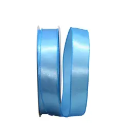 JAM Paper 1.5" x 50yd. Satin Value Wired Ribbon Light Blue
