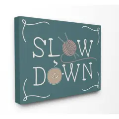 Stupell Industries Teal Slow Down Yarn & Coffee Wall Art