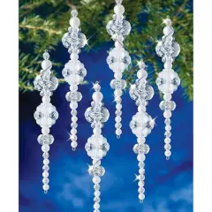 The Beadery&reg; Ice & Pearl Icicle Holiday Beaded Ornament Kit