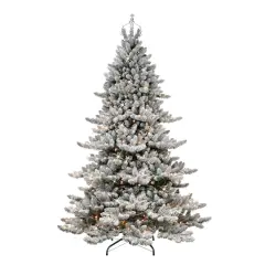 7.5ft. Pre-Lit Flocked Royal Majestic Spruce Artificial Christmas Tree, Clear Lights