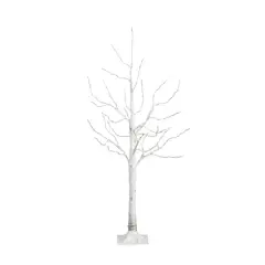 4ft. Pre-Lit White Birch Artificial Christmas Tree, Warm White LED Lights