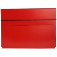JAM Paper Strong Thin Portfolio Carrying Case with Elastic Band Closure Red