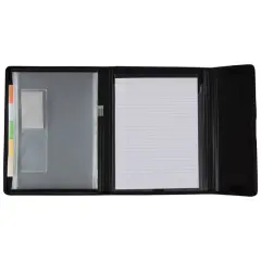JAM Paper Black Padfolio with Expanding File