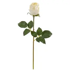 Rose Bud Artificial Flower Stem, 6ct. Peach and White
