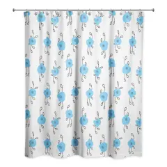 Blue Blooms 71" x 74" Shower Curtain