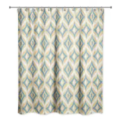 Blue and Yellow Ikat 71" x 74" Shower Curtain