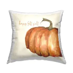 Stupell Industries Happy Fall Y'all Autumn Pumpkin Throw Pillow
