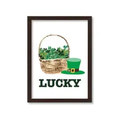Lucky Clover Basket 20" x 30" Black Framed Print Under Plexiglass