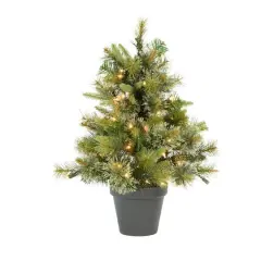 2ft. Pre-Lit Cashmere Pine Artificial Christmas Tree in Pot, Warm White Dura-Lit&reg; LED Lights