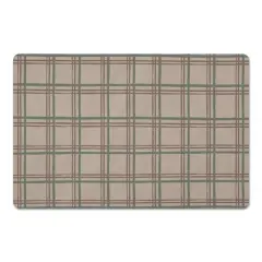 Holiday Plaid on Brown Floor Mat