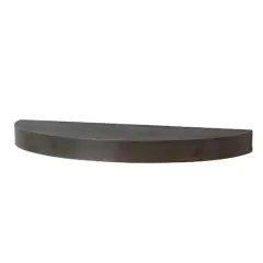 Large Black Round Wood Floating Wall Shelf