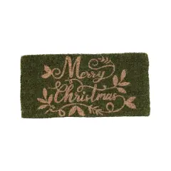 Hello Honey&reg; Green Merry Christmas Natural Coir Doormat