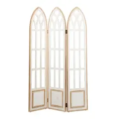 White Wood Farmhouse Room Divider Screen, 72" x 48" x 2"