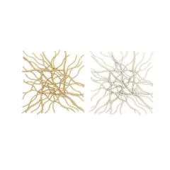 20" Gold & Silver Metal Contemporary Abstract Wall D&eacute;cor Set, 2ct.