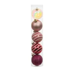 5 Pack 2.2" Pink Shatterproof Ball Ornaments by Ashland&reg;