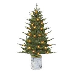 4.5ft. Pre-Lit Potted Artificial Christmas Tree, Clear Lights