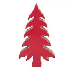 Hello Honey&reg; 11.8" Red Enameled Mango Wood Christmas Tree D&eacute;cor