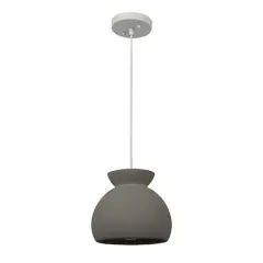 Hello Honey&reg; Sienna Matte Charcoal Boho Ceramic Ceiling Light with White Fabric Cord
