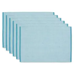 DII&reg; Eco-Friendly Fine Ribbed Placemats, 6ct. Storm Blue