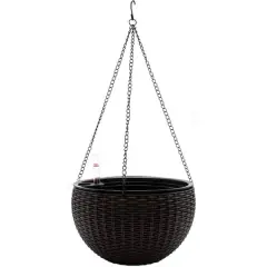 Sorbus 28" Brown Round Hanging Planters, 2ct.