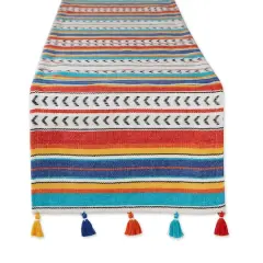 Picante Stripe Tassel Table Runner 13" x 72"