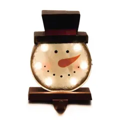 Glitzhome&reg; 7.5" Marquee LED Snowman Stocking Holder