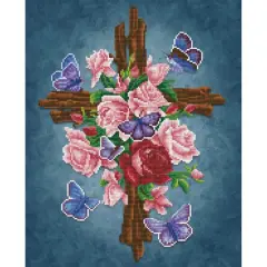 Diamond Dotz&reg; Flower Cross Diamond Painting Artwork Kit