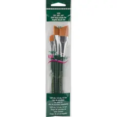 Plaid&reg; One Stroke Angular Brush Set, 3ct.