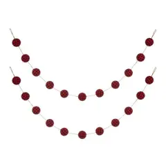 Glitzhome&reg; 6ft. Red & Black Plaid Fabric Garland Set