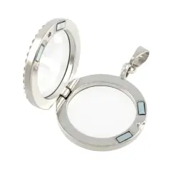 Clear & Rhodium Circle Locket by Bead Landing&trade;