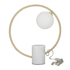 17.5" Marble Contemporary Abstract Accent Lamp Gold