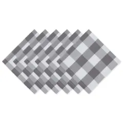 DII&reg; Buffalo Check Oversized Napkin, 6ct. Gray/White