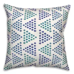 Triangles Throw Pillow Blue