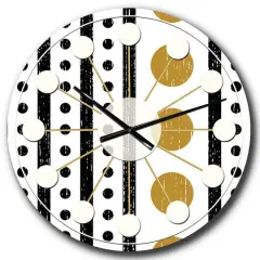Designart 'Retro Geometrical Abstract Minimal Pattern Vi Mid-Century Modern Wall Clock
