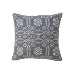 Hello Honey&reg; Slate Blue Woven Cotton Jacquard Pillow