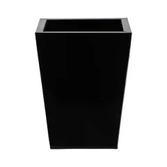 13" Black Classic Square Metal Planter
