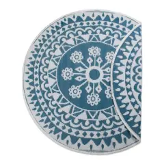 DII&reg; Round Blue Floral Outdoor Rug, 5ft.