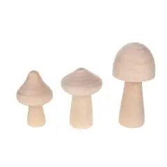 Wood Mushrooms, 3ct. by Make Market&reg;