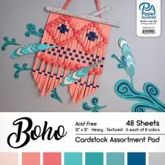 PA Paper&trade; Accents Boho Heavyweight 12" x 12" Cardstock Paper, 48 Sheets