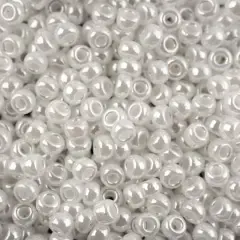 John Bead 8/0 Miyuki Glass Seed Beads, 12g White Pearl Ceylon