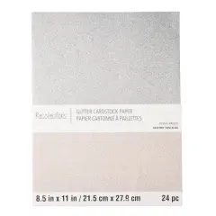 Silver Glitter 8.5" x 11" Cardstock Paper by Recollections&trade;, 24 Sheets
